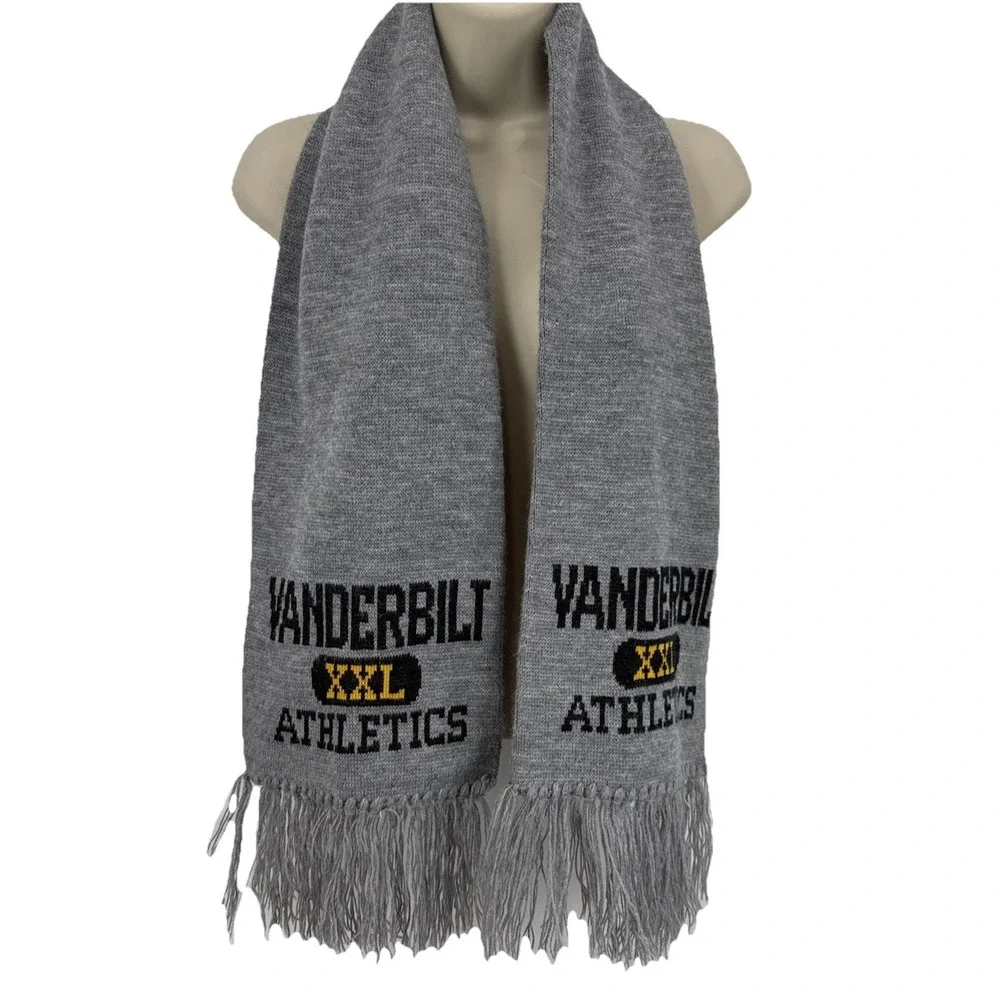 Vanderbilt Athletics Grey/Black/ XXL‎ Acrylic 54inch Excluding Tassels Scarf